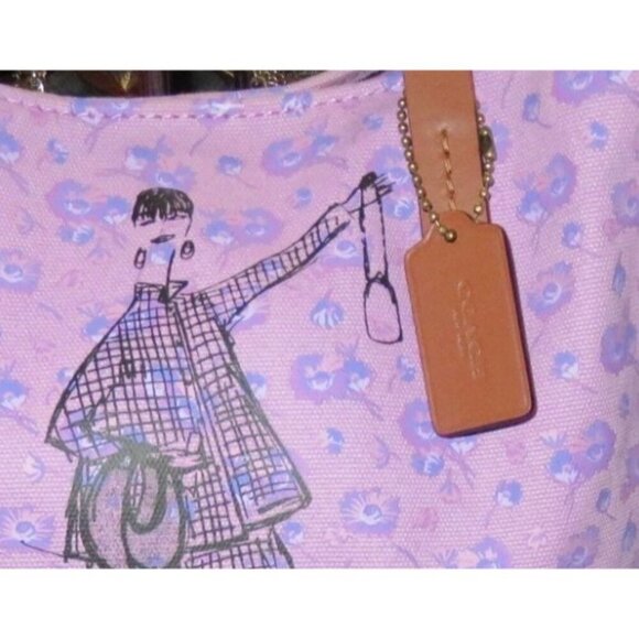 Coach 2018 Limited Edition Bonnie Cashin Purple Printed Canvas Walking Tote - Picture 10 of 13
